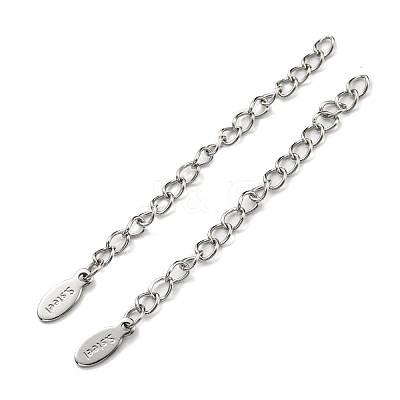 Tarnish Resistant 304 & 201 Stainless Steel Curb Chain Extender STAS-B045-02P-1