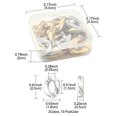 20Pcs 2 Colors Opaque Spray Painted Acrylic Linking Rings OACR-YW0001-52-1