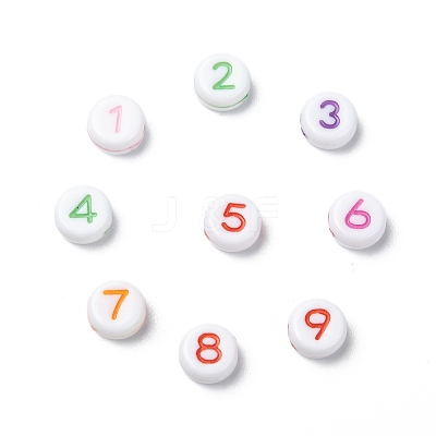 Opaque Acrylic Flat Round Beads SACR-Q100-M034-1