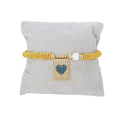 Bohemian Style Brass Rectangle Charm Bracelets FS-WG04134-09-1