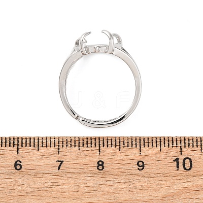 Brass Open Cuff Ring Components KK-U074-10P-1