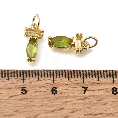 Brass Micro Pave Cubic Zirconia Pendants KK-C255-15B-03-1