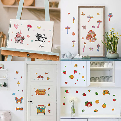 8 Sheets 8 Styles PVC Waterproof Wall Stickers DIY-WH0345-123-1