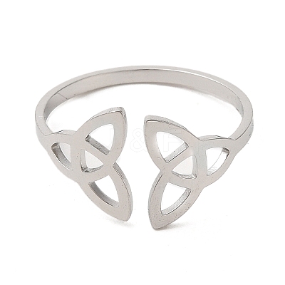 Non-Tarnish 304 Stainless Steel Open Cuff Ring RJEW-Z026-06P-1