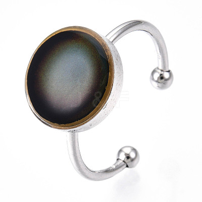 Flat Round Mood Ring RJEW-T025-01P-1