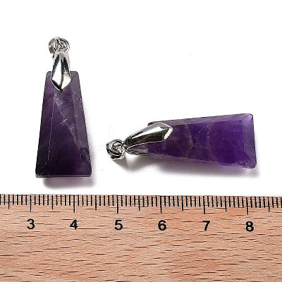 Natural Amethyst Faceted Pendants G-F774-02C-1