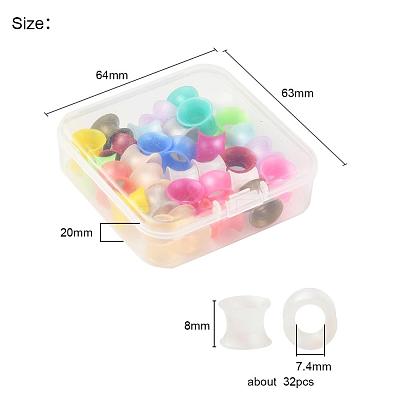 32Pcs 16 Colors Silicone Thin Ear Gauges Flesh Tunnels Plugs FIND-YW0001-16B-1