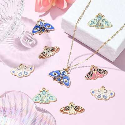 30Pcs 5 Styles Alloy Enamel Pendants ENAM-CJ0005-34-1