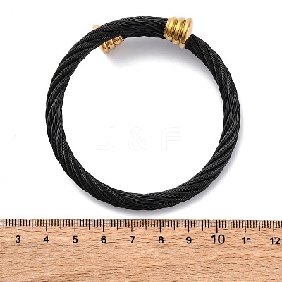 304 Stainless Steel Torque Bangles for Women BJEW-P310-24MC01-1