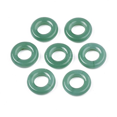 Imitation Jade Glass Linking Rings GLAA-S054-35B-A01-1