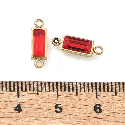 Birthstone 304 Stainless Steel Rhinestone Connector Charms STAS-L022-576G-05-1