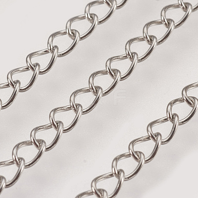 Non-Tarnish Handmade 304 Stainless Steel Curb Chains X-STAS-P200-11P-1