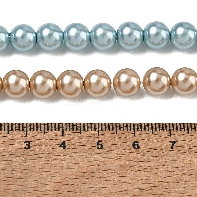 Eco-Friendly Dyed Glass Pearl Round Beads Strands HY-A002-8mm-RB-M-1