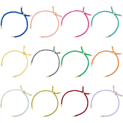 12Pcs 12 Colors Adjustable Nylon Cotton Cord Making OCOR-HY0001-42-1