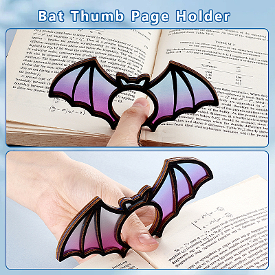 Wooden Thumb Bookmark AJEW-WH0270-398-1