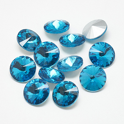 Pointed Back Glass Rhinestone Cabochons RGLA-T086-10mm-12-1