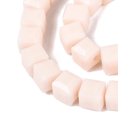 Opaque Glass Beads Strands GLAA-R041-8x8mm-C01-1