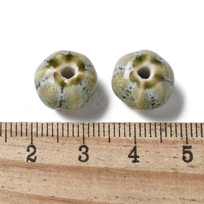 Vintage Porcelain Pumpkin Beads PORC-L080-H17-1