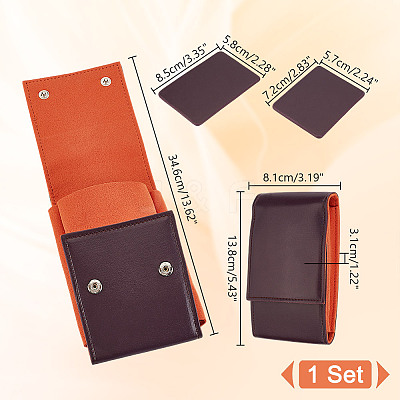 Portable PU Leather Single Watch Pouch Storage Bags ABAG-WH0048-20A-1