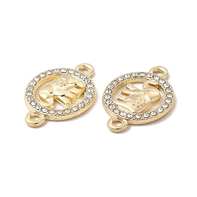 Alloy Crystal Rhinestone Connector Charms ALRI-M019-01G-1