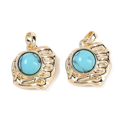 Synthetic Turquoise Pendants KK-U043-43G-A-1