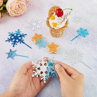 8 Sets 2 Style Acrylic Mirror Cake Toppers DIY-FH0004-90B-1