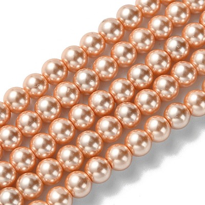Eco-Friendly Dyed Glass Pearl Round Beads Strands HY-A002-6mm-RB057-1