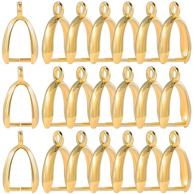 120Pcs Grade AA Brass Ice Pick Pinch Bails for Pendant Making KK-SC0005-20G-1