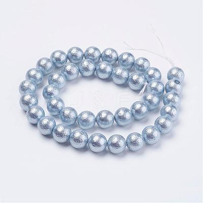 Wrinkle Textured Shell Pearl Beads Strands BSHE-E016-10mm-M-1