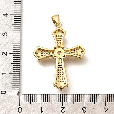 Rack Plating Brass Micro Pave Cubic Zirconia Pendants KK-L226-005G-10-1