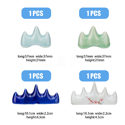 4Pcs 4 Style Mountain Shape Porcelain Calligraphy Brush Holder ODIS-HY0001-01-1