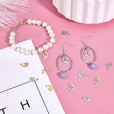 16Pcs 2 Colors Valentine's Day 304 Stainless Steel Charms STAS-UN0030-74-1