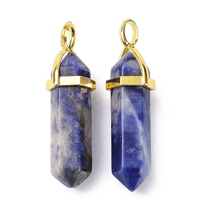 Natural Sodalite Pointed Pendants G-G025-01G-08-1