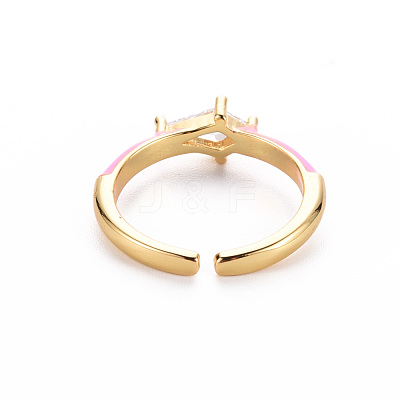 Brass Enamel Cuff Rings RJEW-T016-28E-NF-1