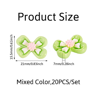20Pcs Opaque Resin Cabochons CRES-TA0001-58-1