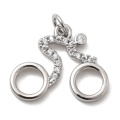 Brass Micro Pave Cubic Zirconia Pendants KK-H092-09A-P-1