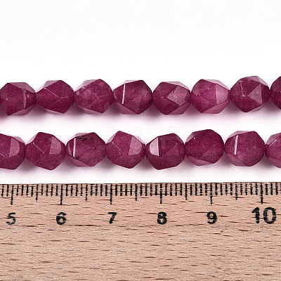 Dyed Natural White Jade Beads Strands G-T139-8mm-46P-1