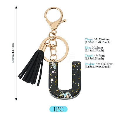 1Pc Resin Letter Keychains KEYC-TADJ0001-09U-1