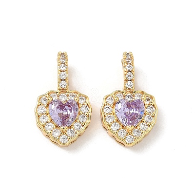 Brass Micro Pave Cubic Zirconia Pendants KK-Z139-05G-1