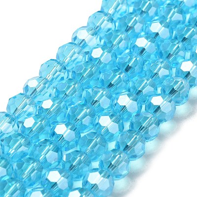 Electroplate Glass Bead Strands EGLA-R015-8mm-12-1