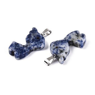 Natural Blue Spot Jasper Pendants G-T144-11K-1