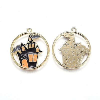 Halloween Theme Alloy Enamel Pendants X-ENAM-J649-12LG-02-1