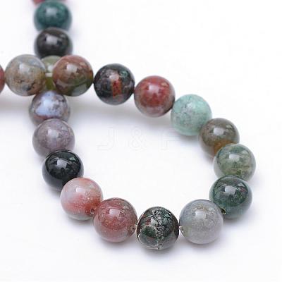 Round Natural Indian Agate Bead Strands G-R345-6mm-08-1