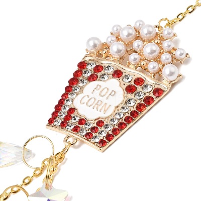 Popcorn Alloy Rhinestone & Plastic Imitation Pearl & Glass Crystal Suncatchers HJEW-E013-05G-1