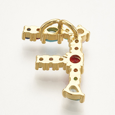 Brass Micro Pave Cubic Zirconia Pendants ZIRC-S061-64F-1