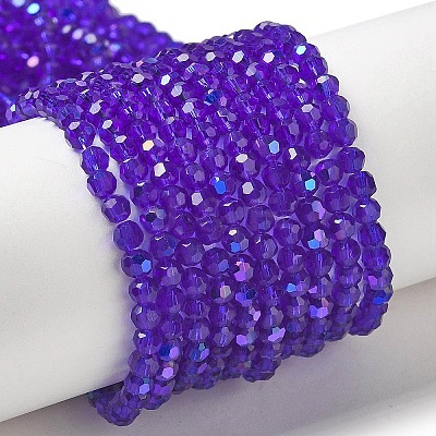 Electroplate Transparent Glass Beads Strands EGLA-A035-T3mm-L06-1