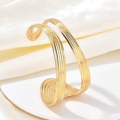 304 Stainless Steel Cuff Bangles for Women BJEW-B108-02G-1