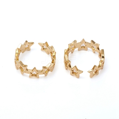 Adjustable Brass Cuff Rings RJEW-G105-03G-1