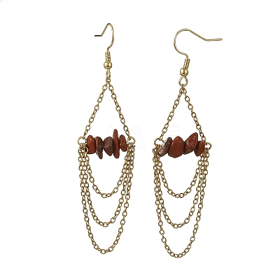 Natural Red Jasper Dangle Earrings EJEW-JE07287-02-1