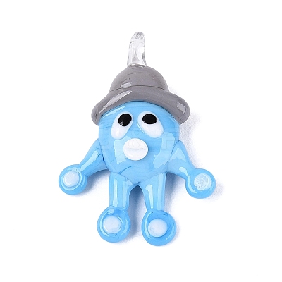 Handmade Lampwork Pendants LAMP-N034-21B-1
